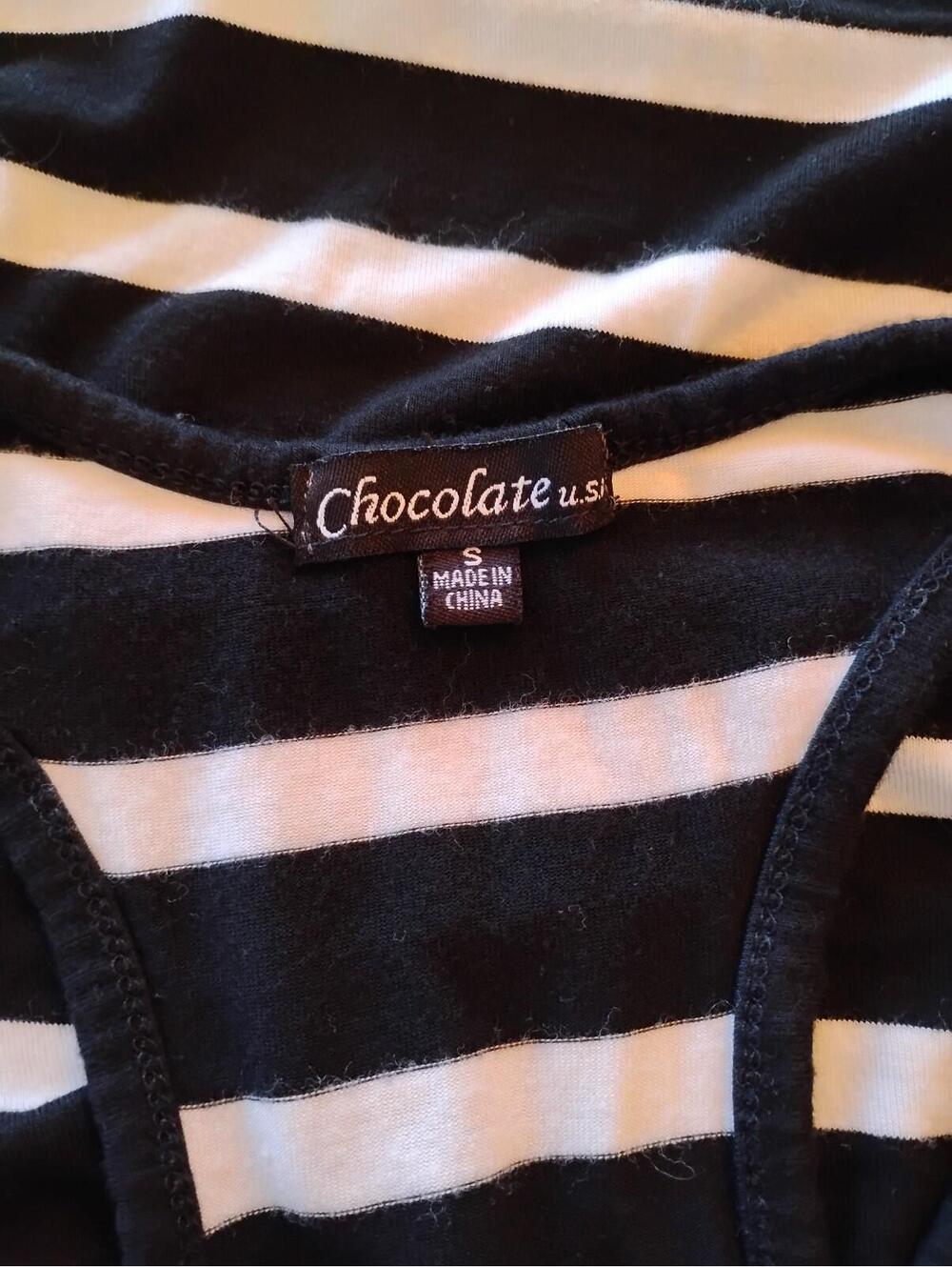 Chocolate Sleeveless Black and White Geometric Patterned Top Blouse Womens Small - Picture 3 of 4